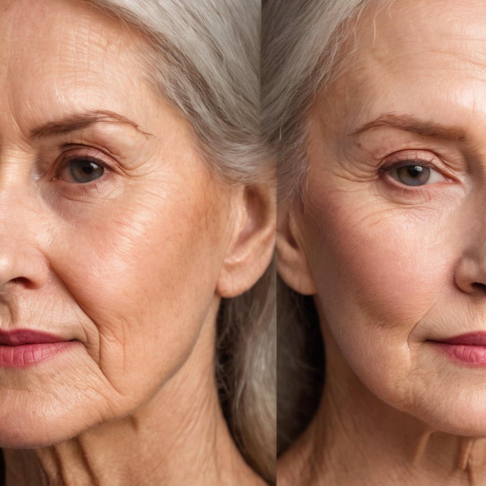 oudere vrouw met een mooie huid dankzij collageen